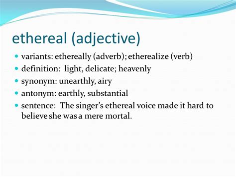 ethereal adjective .